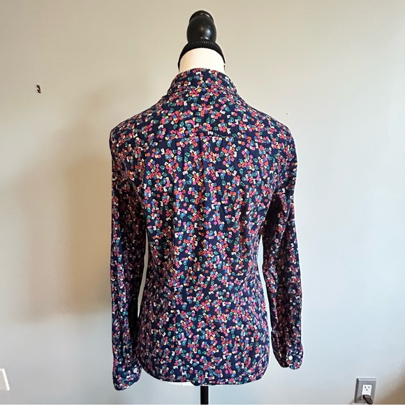 Retro Gap Floral Boyfriend Fit Button Down Women's Cotton Shirt Size S - Picture 5 of 7